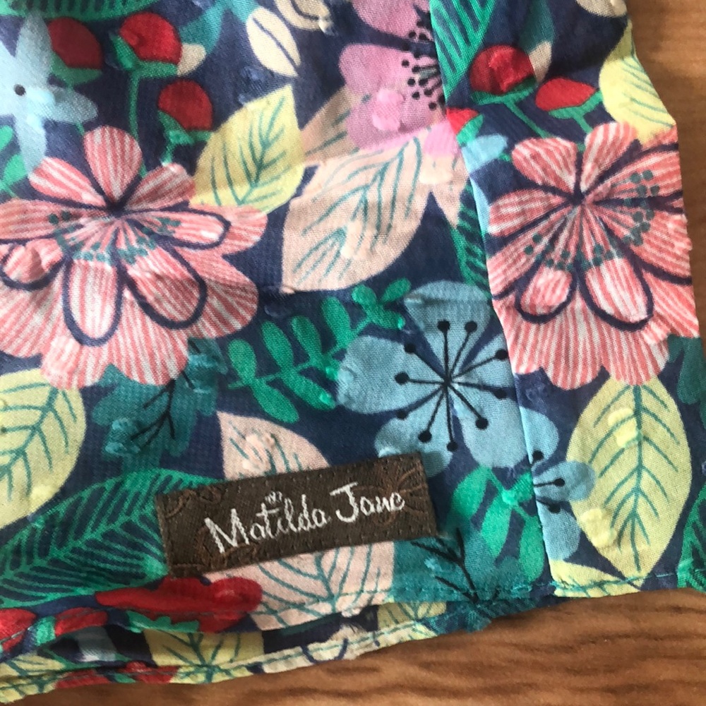 Matilda Jane Teal color floral Woman’s top - Picture 10 of 10
